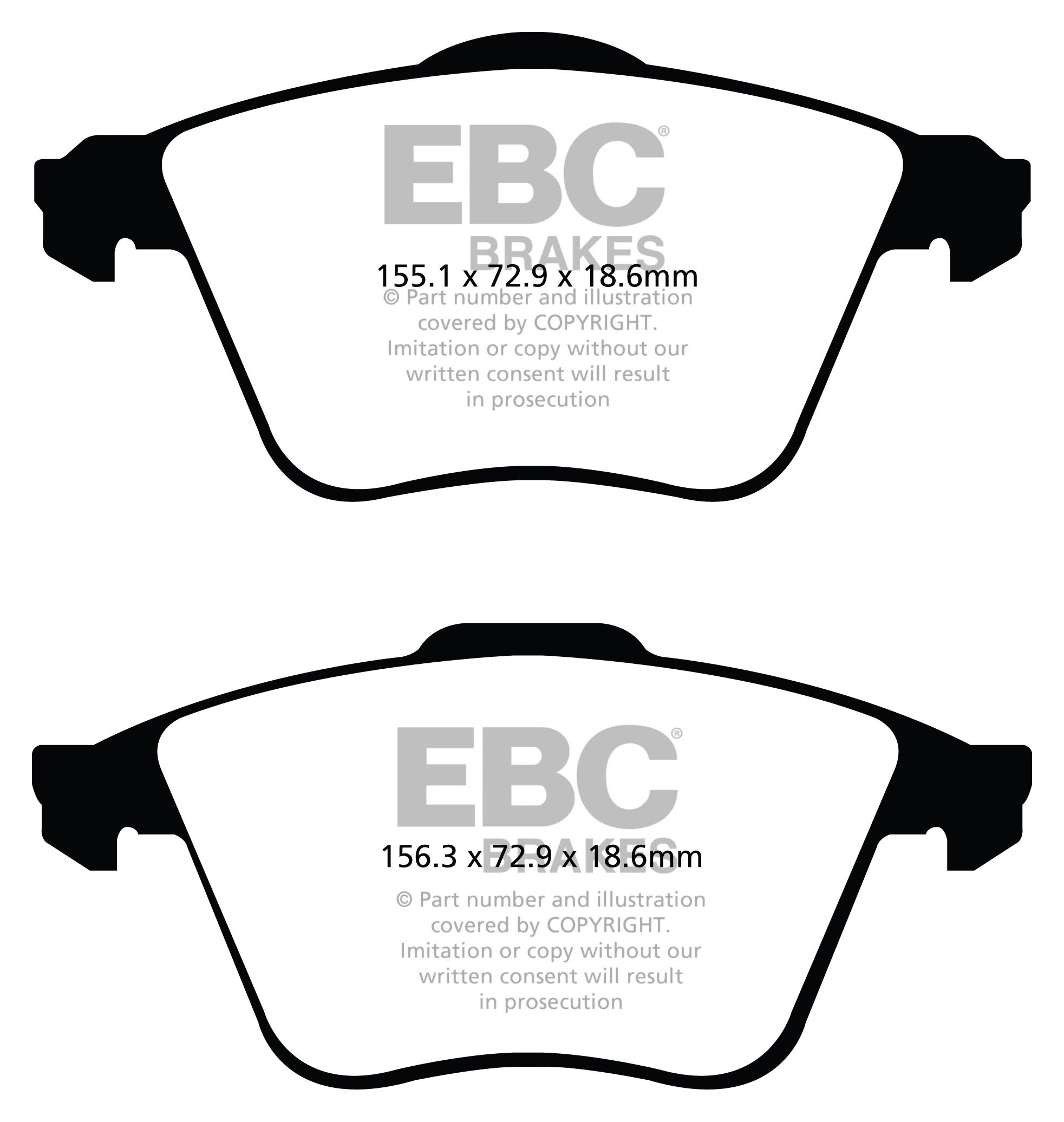 EBC Brakes VOLVO C70 2.4 TD 2006-.. Remblokken voorzijde