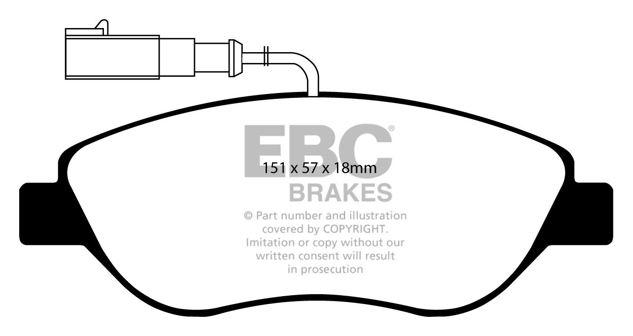 EBC Brakes ALFA ROMEO Mi.To 1.4 Turbo (120) 2010-.. Remblokken v