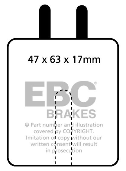 EBC Brakes ISO Rivolta 5.4 62-68 Remblokken achterzijde