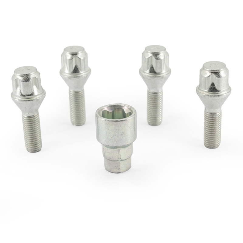 H&R Wheel lock set M12x1.50x30mm Taper - 4 wheel lock bolts incl. adapter