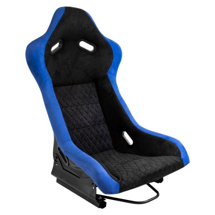 Sport seat 'LV' - Black/Blue - Non-reclinable fibreglass back-rest - incl. slides